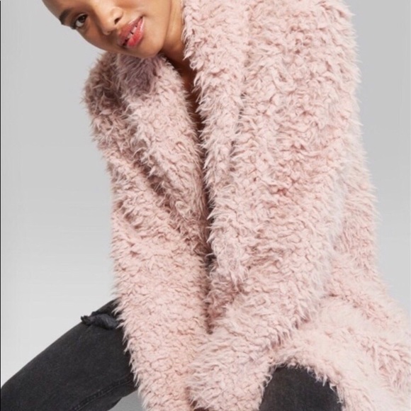 Women’s Pink Faux Fur Wild Fable Jacket - Picture 4 of 8